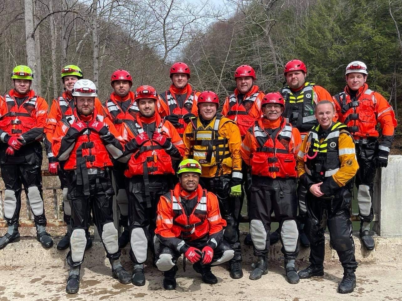 Members Get A Group Picture After Completing Swift Water Rescue Training